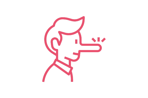 鼻が伸びている人のイラスト