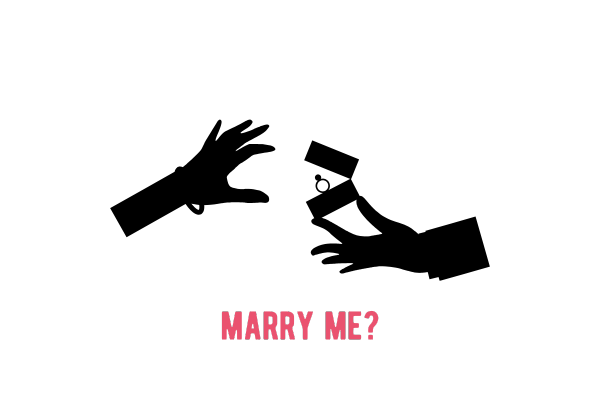 Marry me?と書かれたイラスト