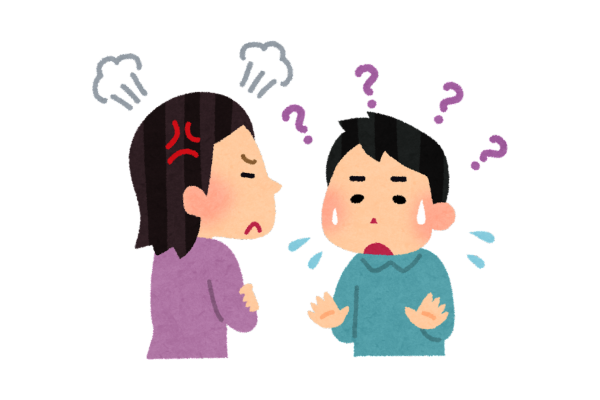 議論する2人のイラスト