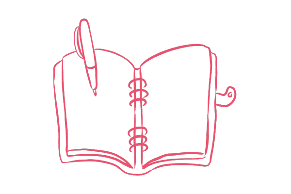 ノートとペンのイラスト