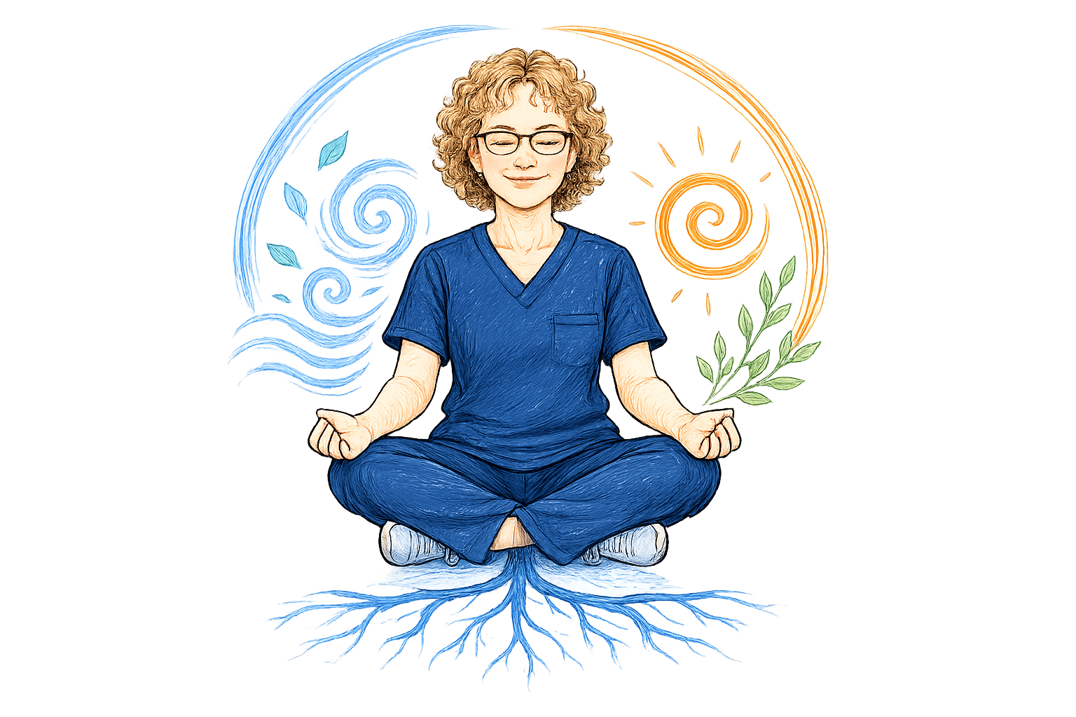 Simple Healing Touch grounding technique