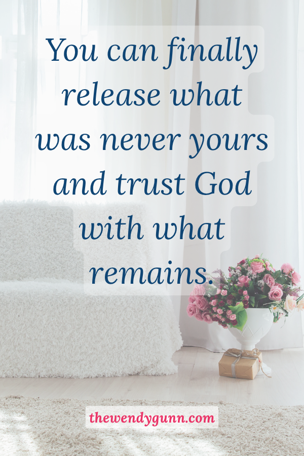 Christian woman surrendering control and trusting God with the outcome