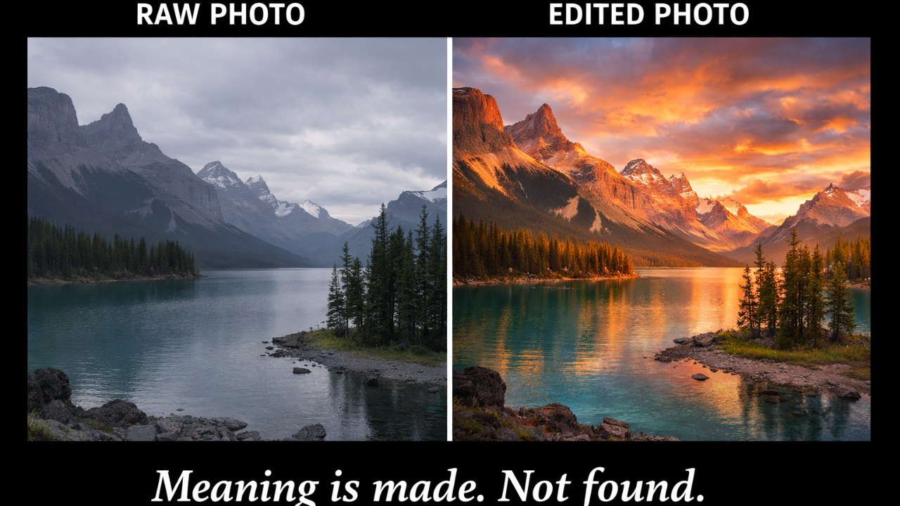 A “RAW photo vs edited photo” comparison to show how processing changes the final image.