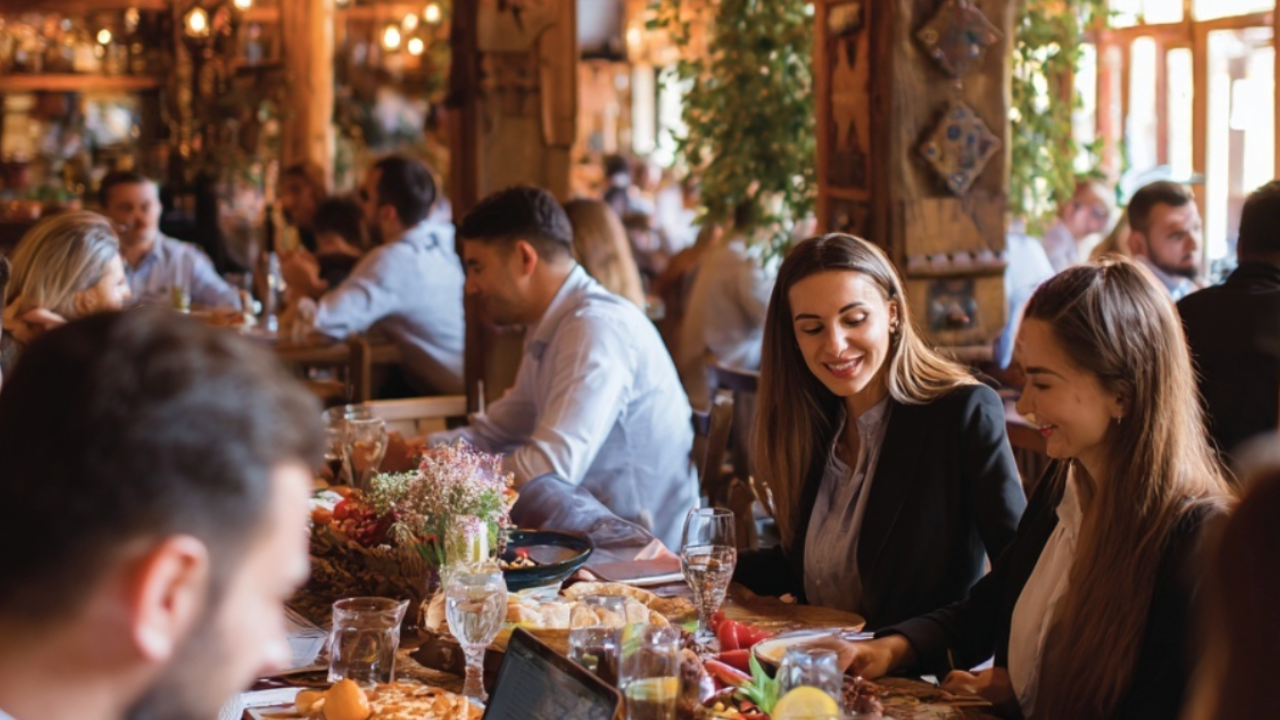 Gastronomie Umsatz steigern: Volles Restaurant mit aktivem Service und hoher Gästezufriedenheit