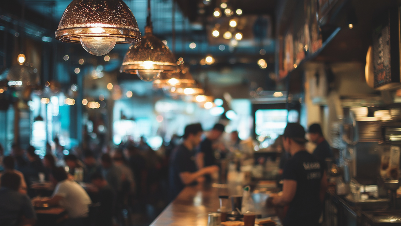 Geschäftiges Restaurant mit vollem Gastraum als Symbol für Skalierung, Wachstum und erfolgreiche Expansion in der Gastronomie