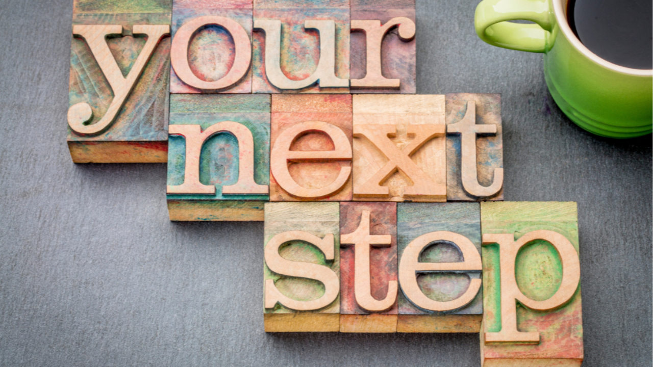 Your next step in coloful blocks with coffee mug