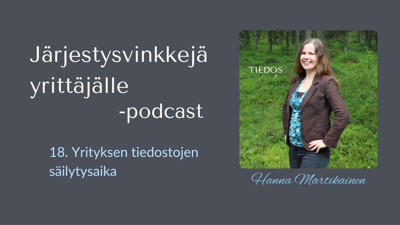 Yrityksen tiedostojen säilytysaika