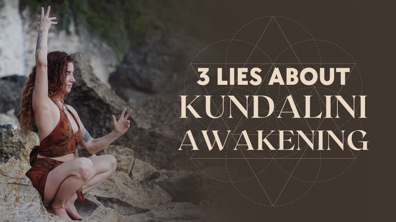 Lisa Rachel Snyder in a kundalini pose on rocks explaining Kundalini awakening common misconceptions
