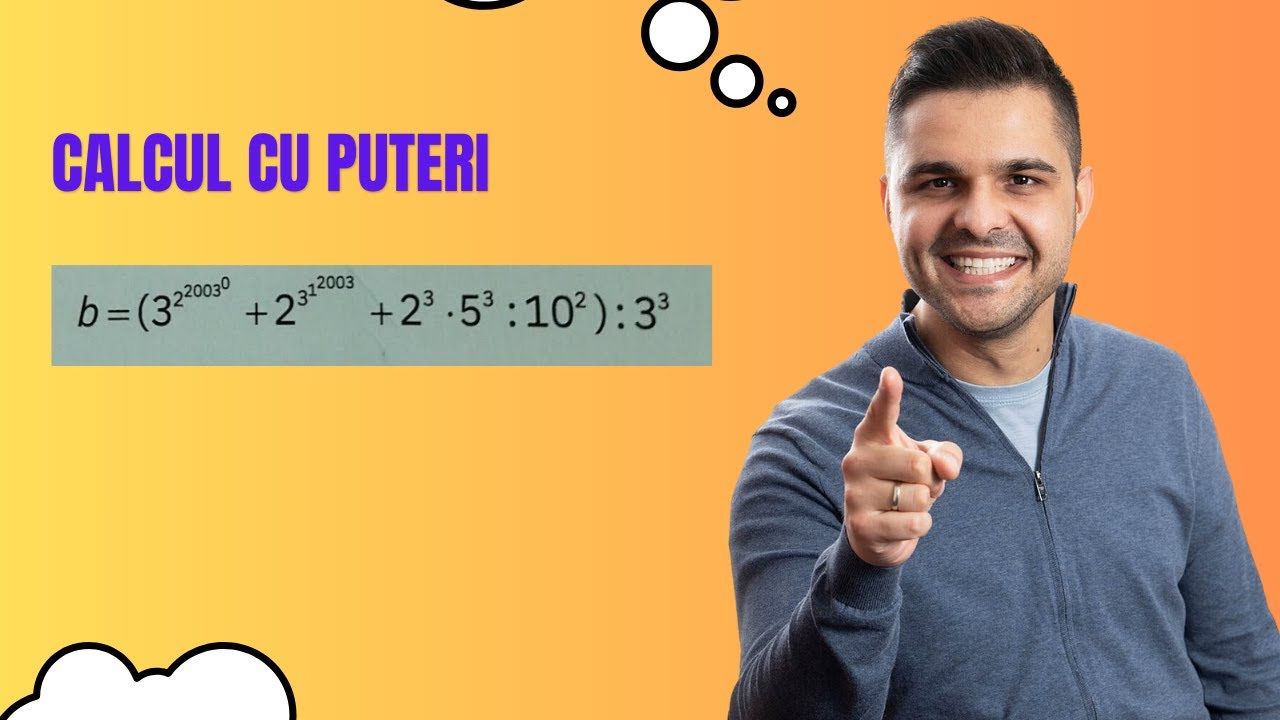 Exercițiu rezolvat - Calcul cu puteri, clasa a V-a