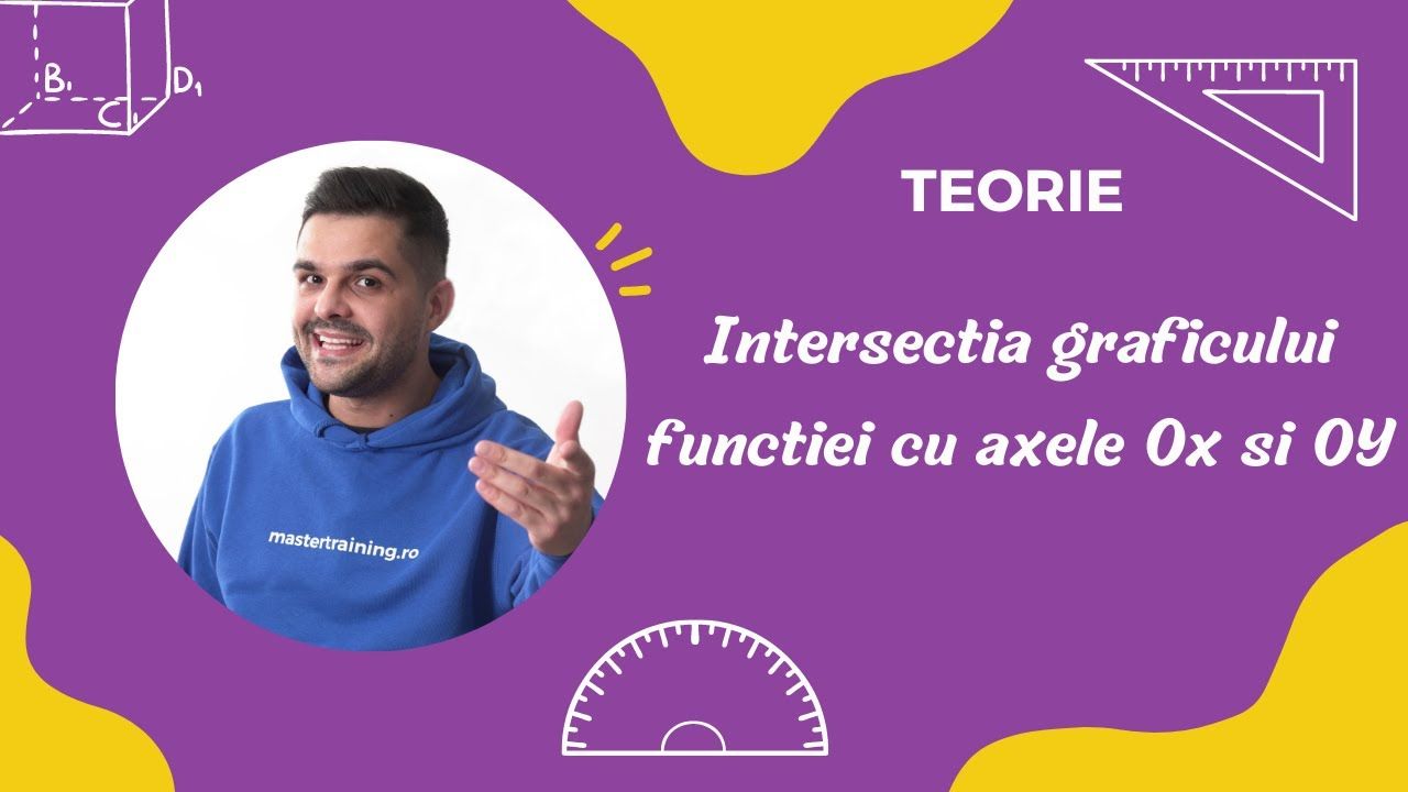 Intersecția graficului unei funcții cu axele Ox și Oy, clasa a VIII-a, Evaluarea Națională. Determinarea punctelor de intersecție dintre graficul funcției și axele sistemului xOy.