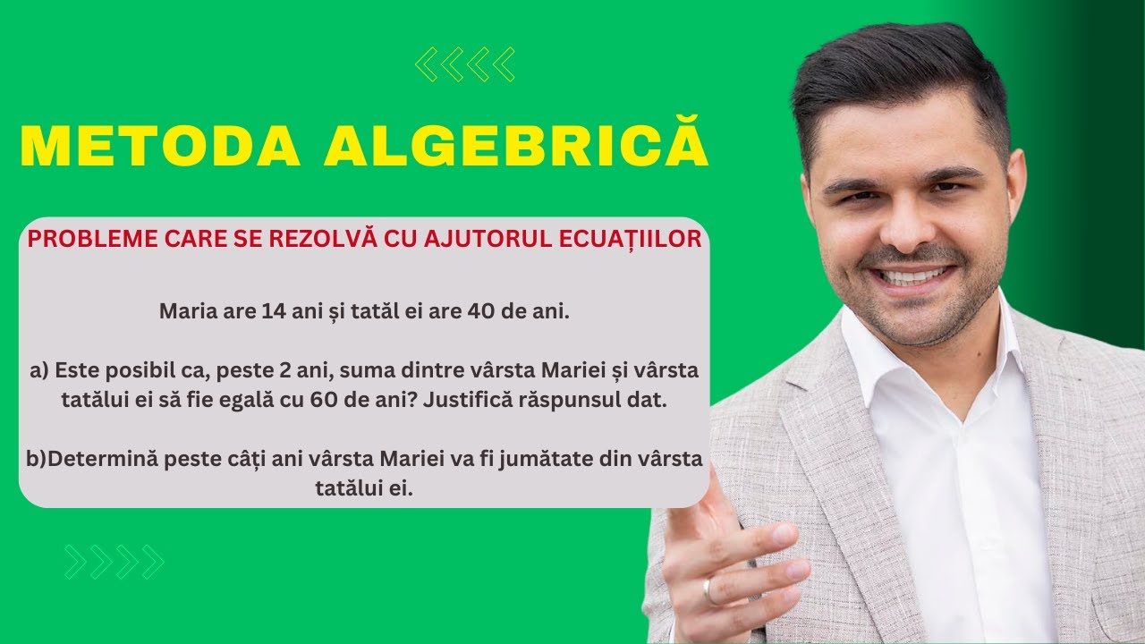 Problemă rezolvată - Probleme care se rezolvă cu ajutorul ecuațiilor sau a sistemelor de ecuații, clasa a VII-a, Evaluarea Națională