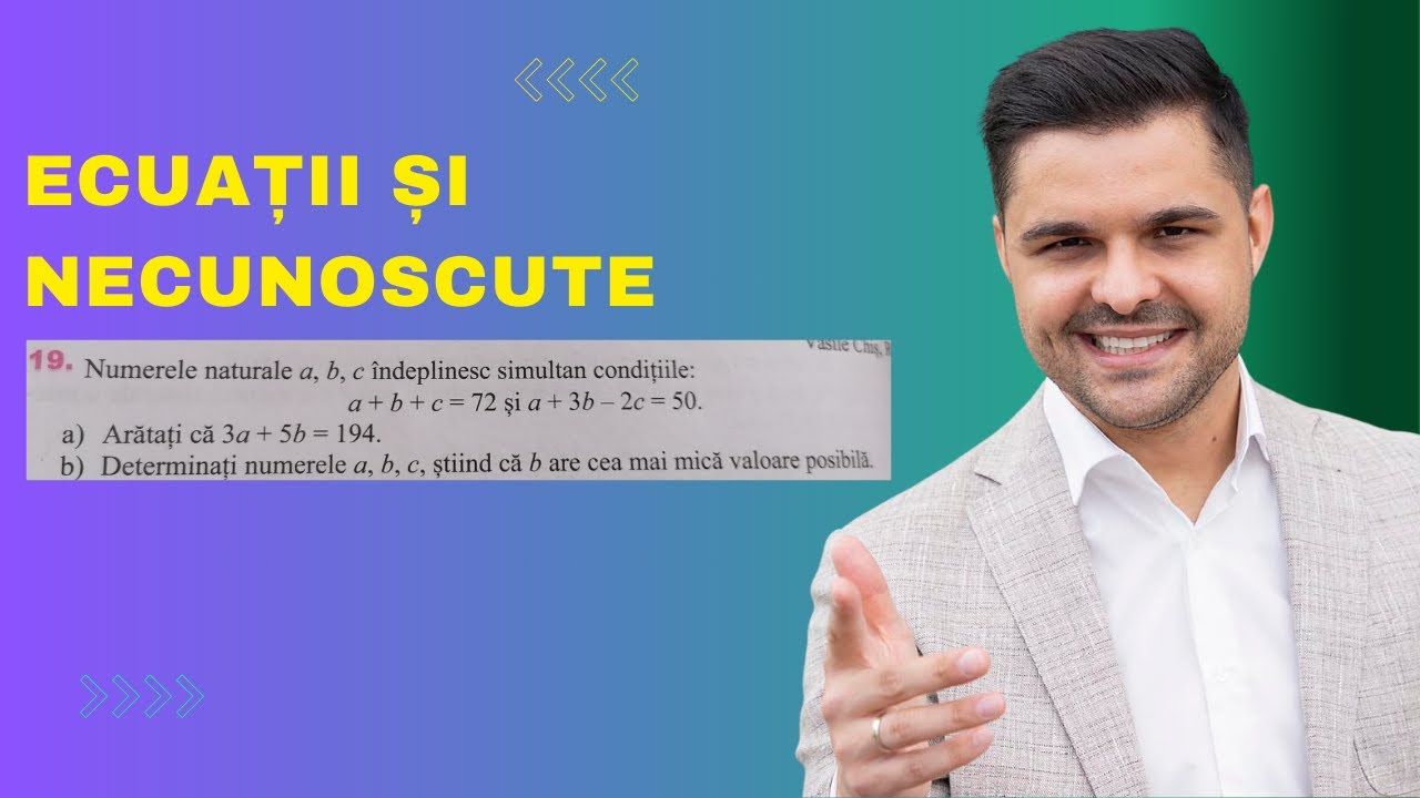 Exercițiu rezolvat - Aflarea unor necunoscute, clasa a V-a