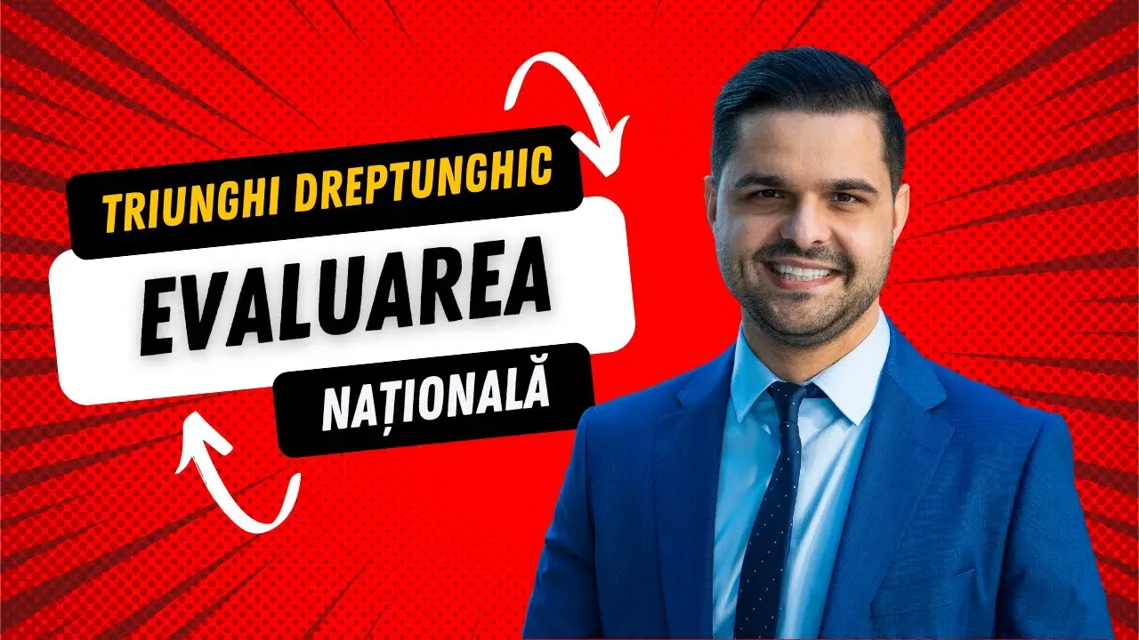 Problemă rezolvată - Triunghiul dreptunghic, clasa a VII-a, Evaluarea Națională