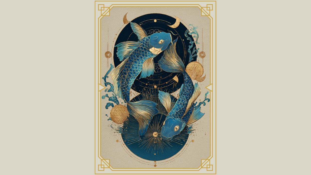 pisces zodiac sign, two fish 