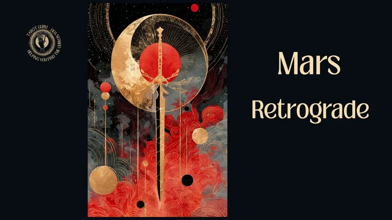 watercolor image of mars energy with sword and moon