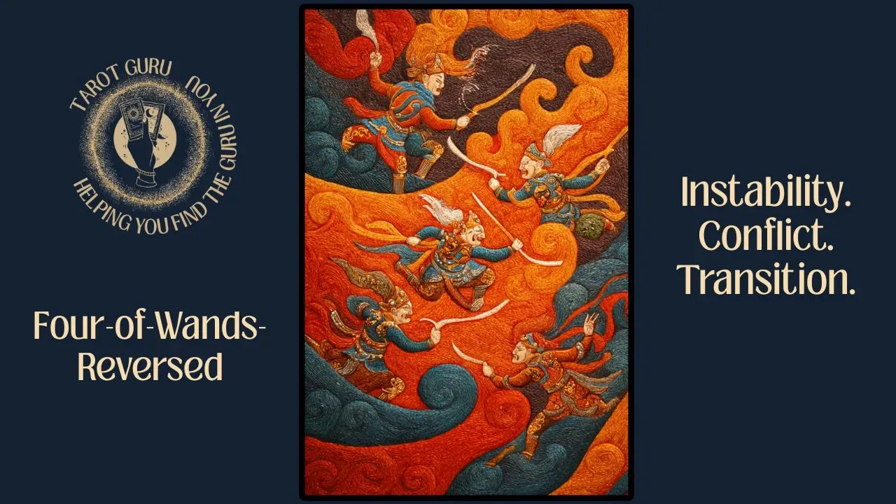 Three of Wands Reversed tarot card illustration – delays, blocked progress, detours, and stalled expansion energy.