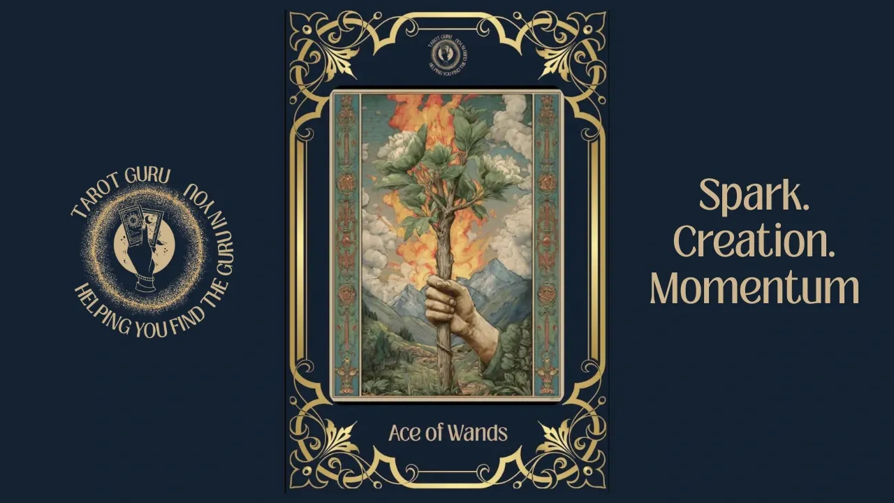 Ace of Wands tarot card meaning — symbol of new beginnings, creativity, and inspired action