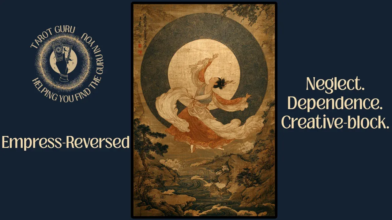 The Empress reversed card from the Eastern Arcana Tarot deck showing distorted nurturing and creative blockage