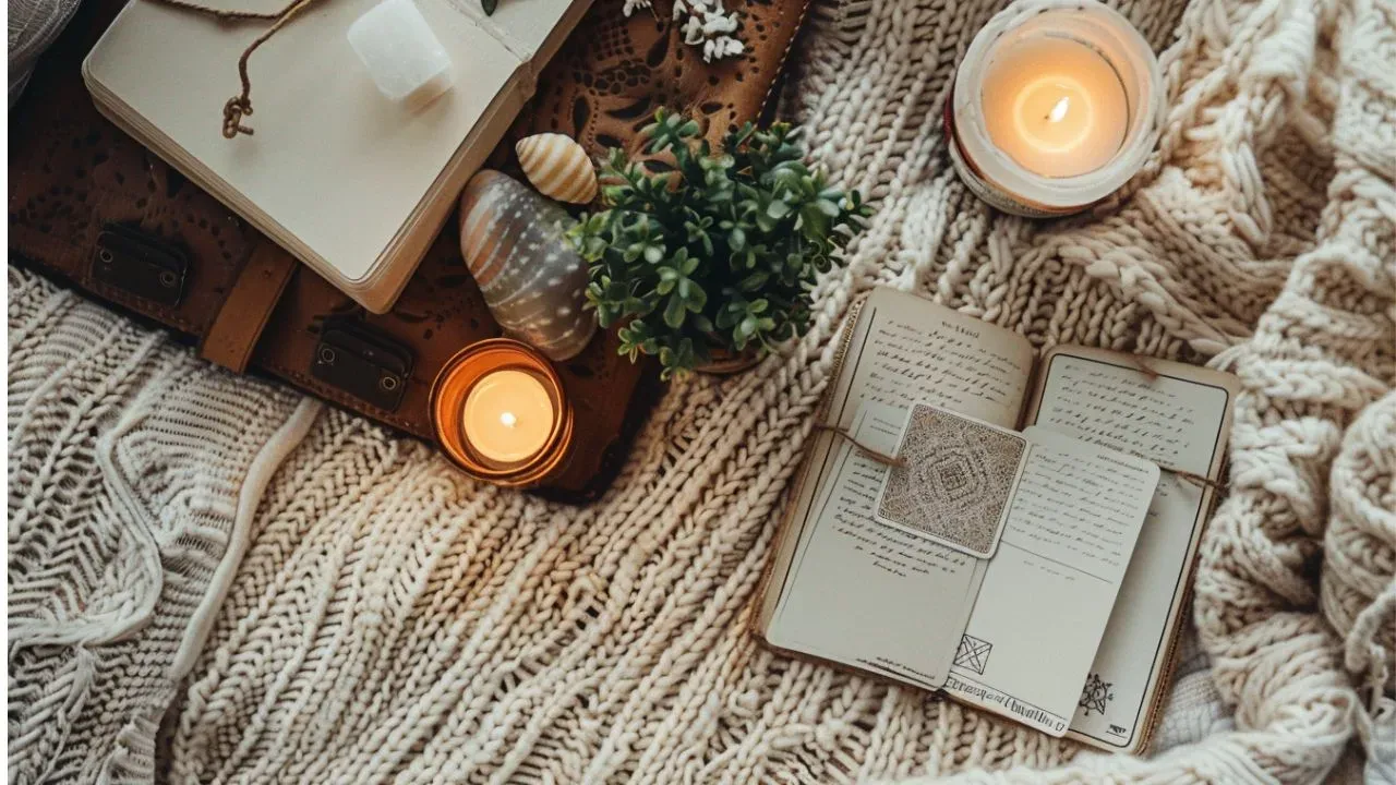 Journal and tarot cards for money mindset work