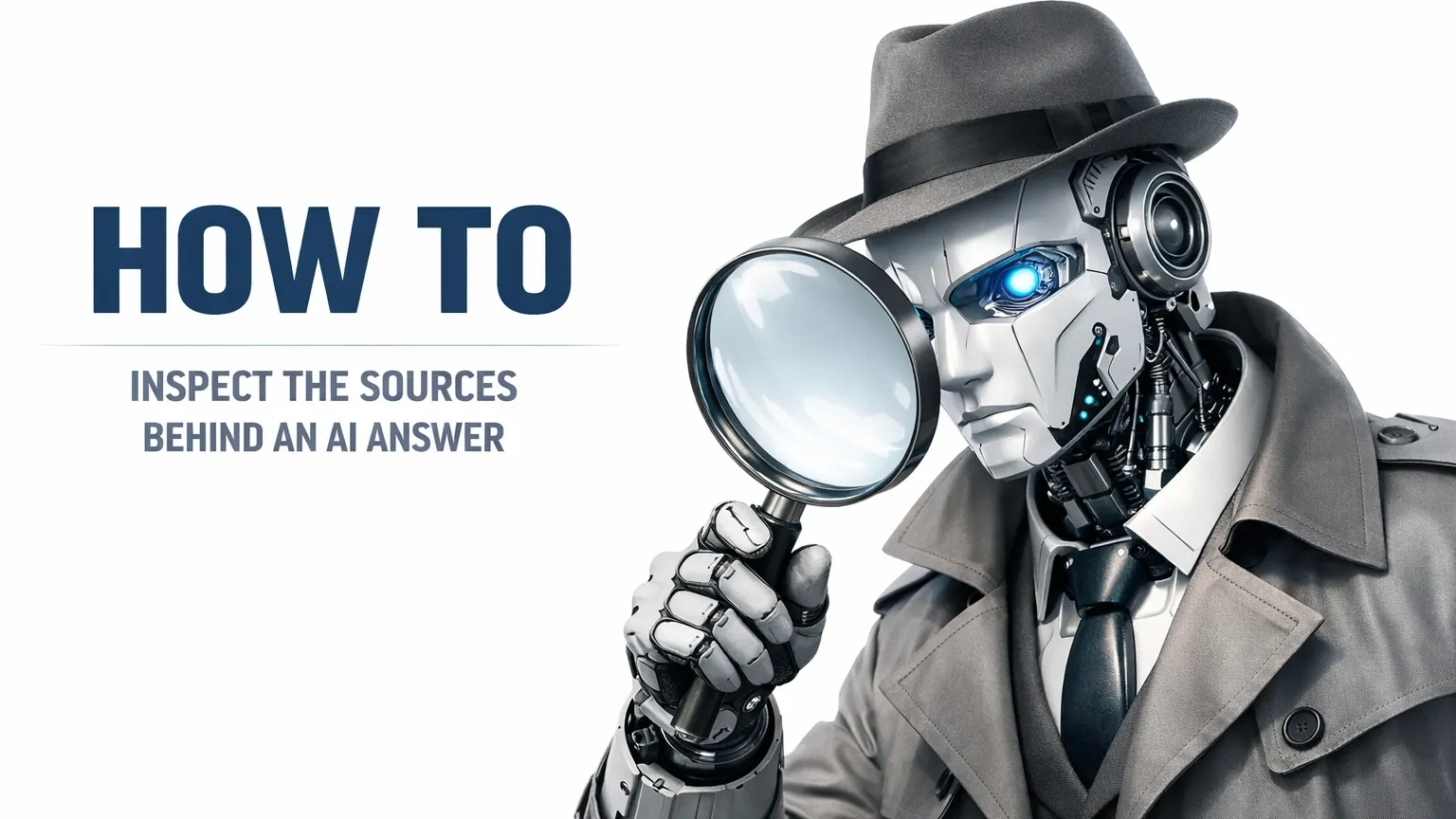 robot detective with magnifying glass