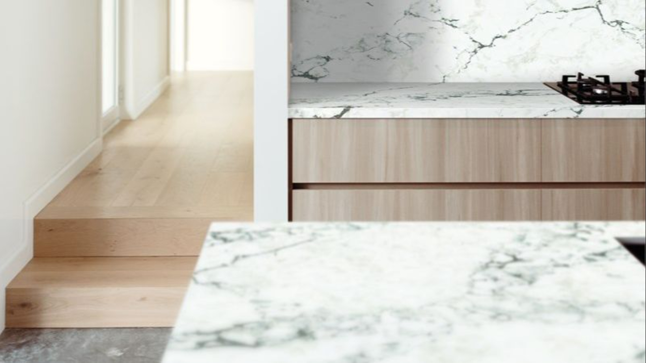 Quantum Quartz reconstituted stone benchtop and splashback