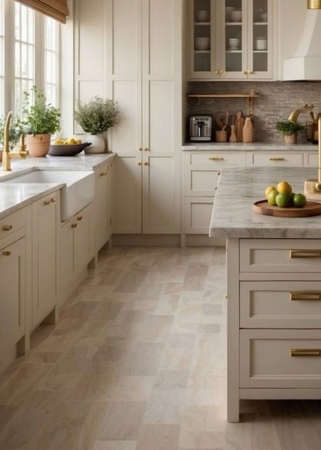 Beige Kitchen with Brass