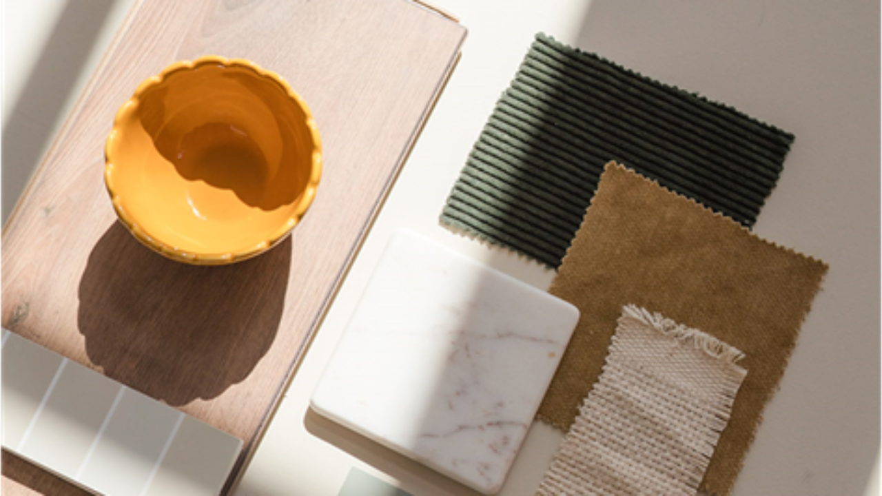 A mustard and green colour palette