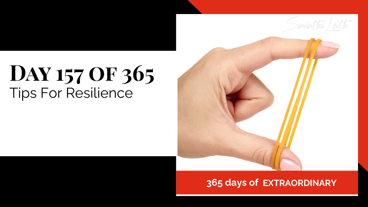 A neutral background photo of a manicured hand stretching multiple yellow-orange rubber bands to their limit, serving as a powerful visual metaphor for psychological resilience, coping with stress, and building mental strength.