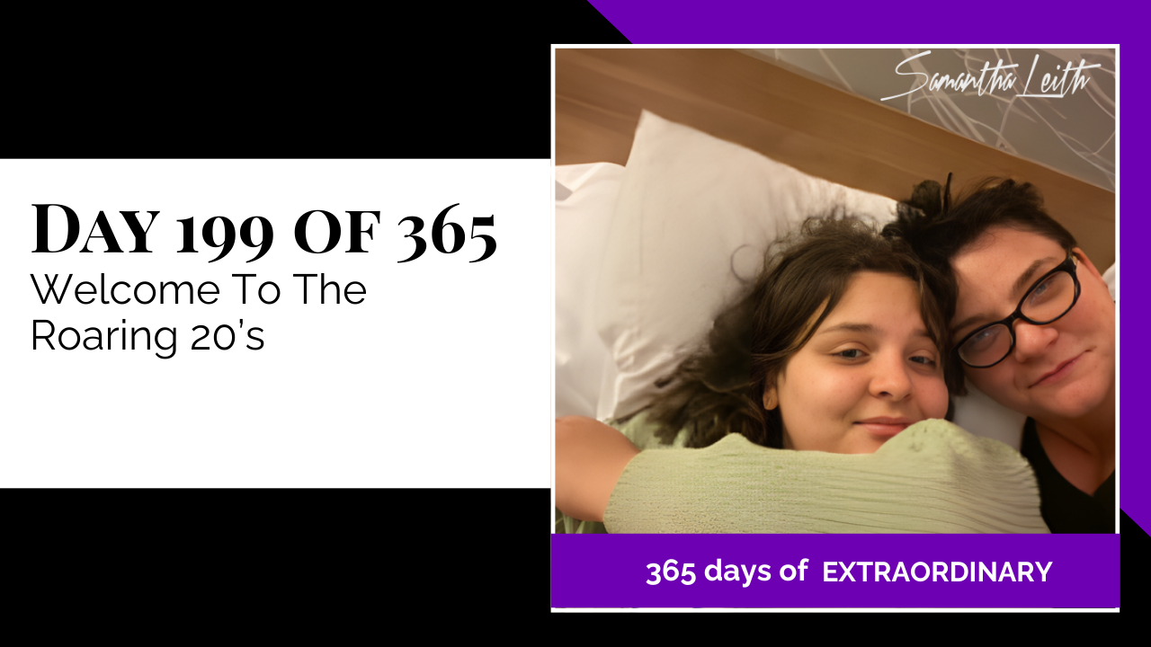 A warm, candid photograph of two women looking relaxed and happy in a comfortable bed, used to illustrate a blog post about welcoming the new decade (the 2020s), themes of fresh starts, personal well-being, and future planning.