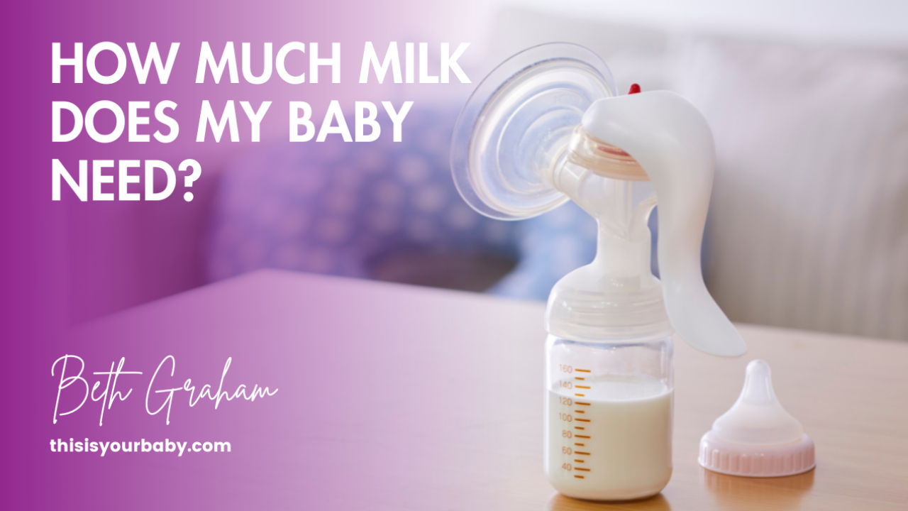 Baby bottle for expressing milk with measurements