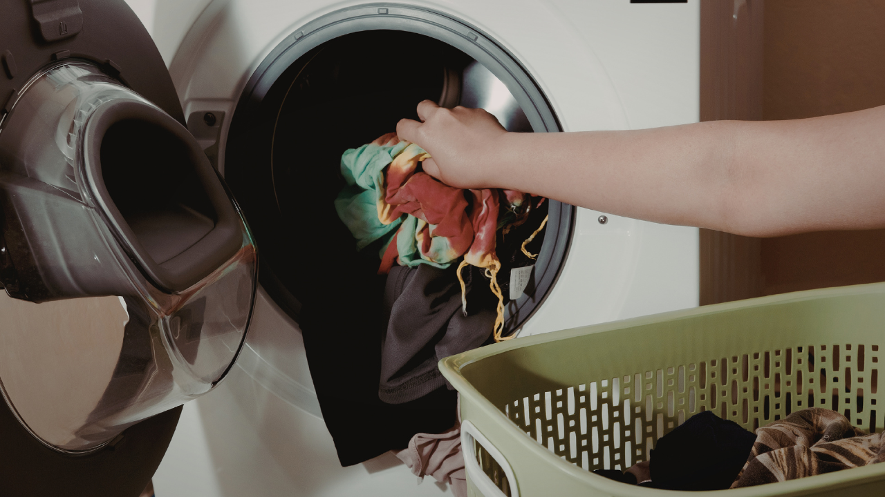 parent washing clothes after an accident