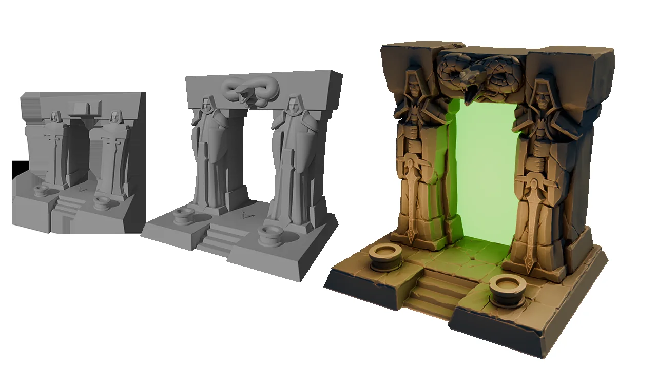 Evoluci&oacute;n del Dark Portal desde el blocking hasta el modelo pintado