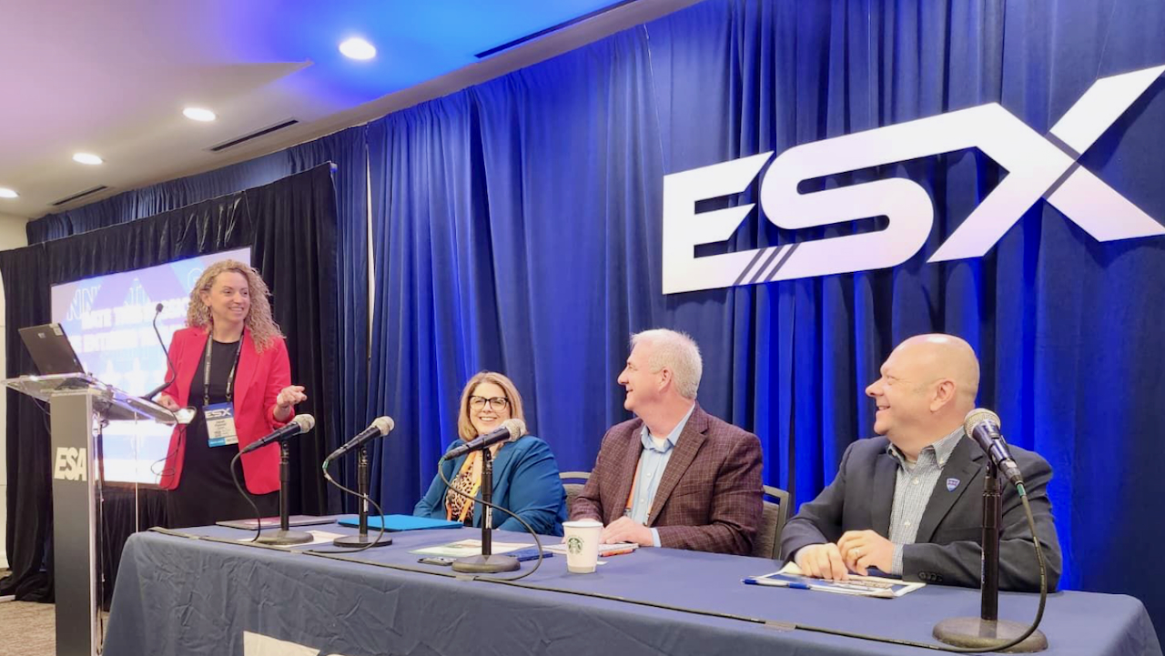 Kathy Sizemore on Leveling the Playing Field panel at ESX 2026 with Janet Fenner Marvin Smith and Brian Page discussing how small security dealers compete with national brands