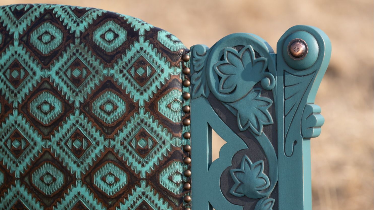 Painted and upholstered furniture piece painted in Wise Owl Paint