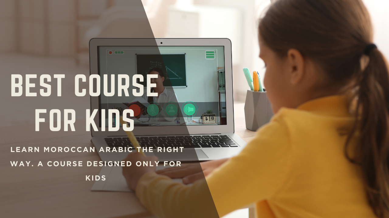 Child learning Moroccan Arabic with the best Darija course for kids