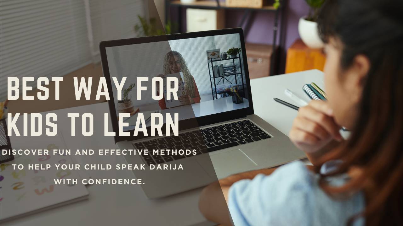 Child learning Moroccan Darija fast through fun activities