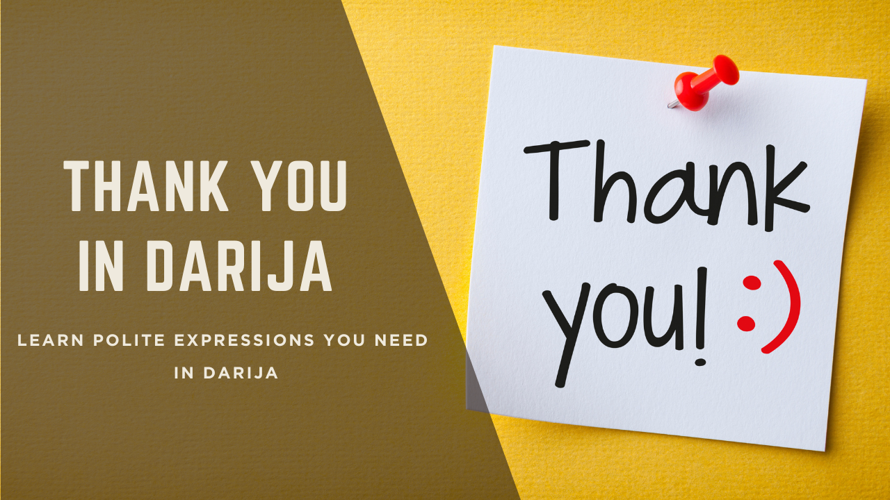 Person saying thank you in Moroccan Arabic Darija