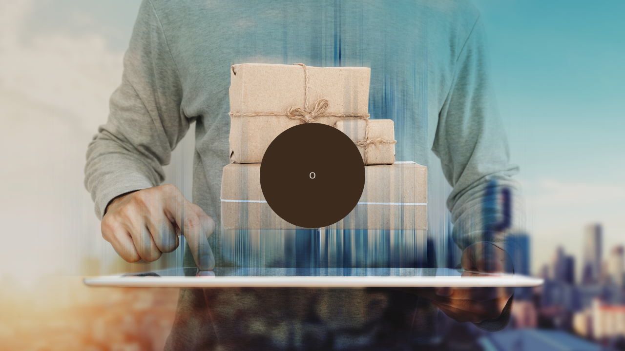 MAN BUYING BOXES ON A TABLET