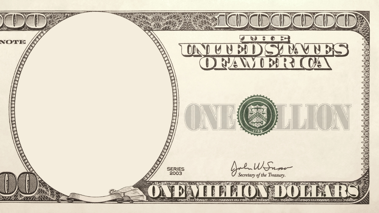 cash bill with one million
