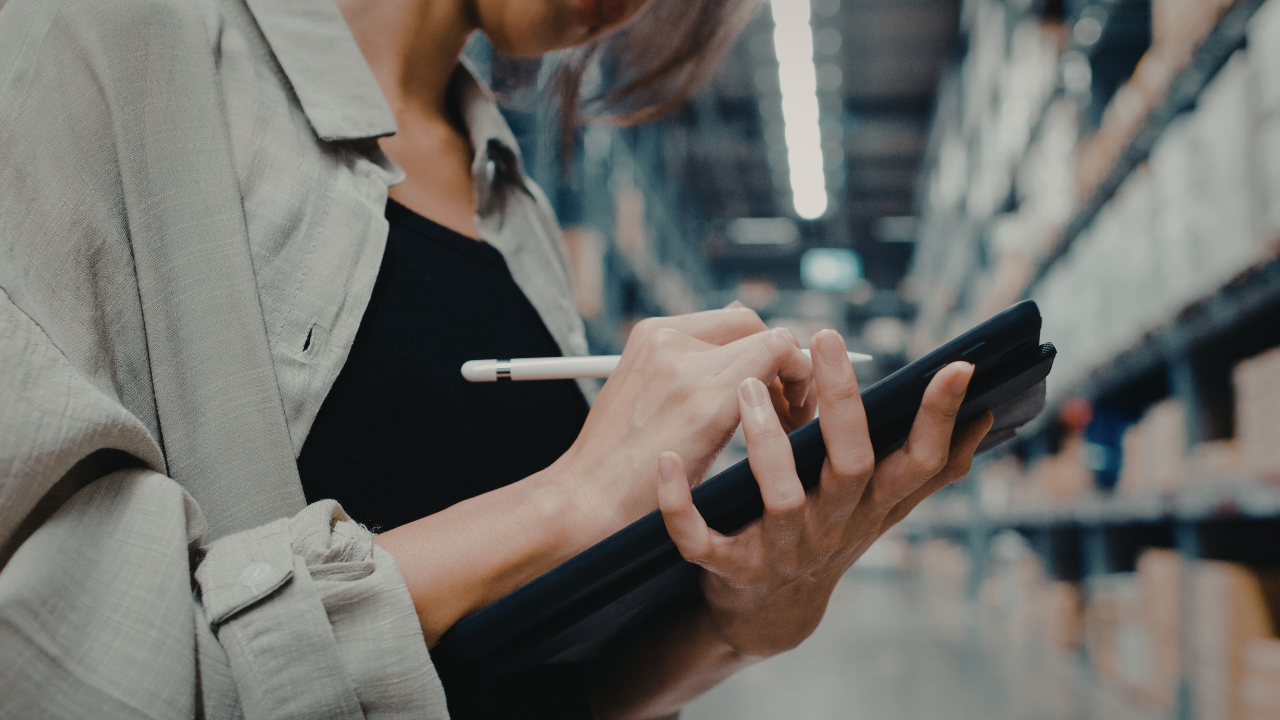 counting inventory on a tablet