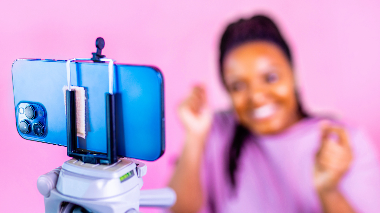 woman recording herself