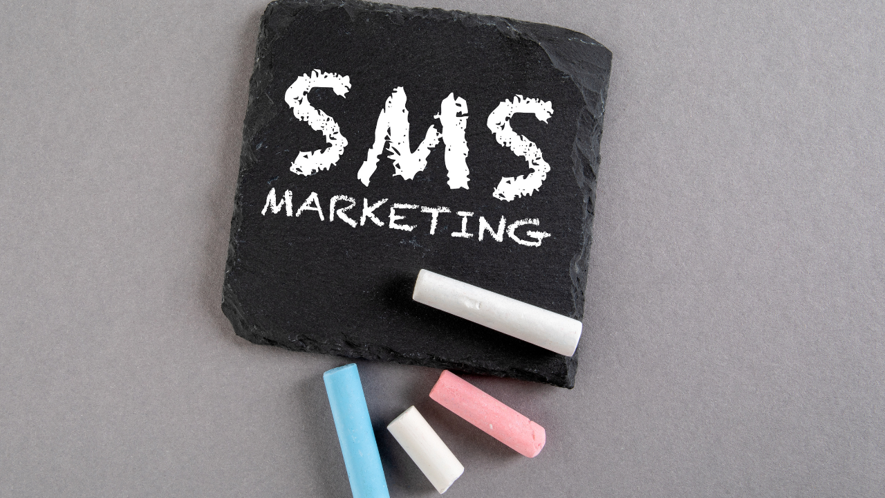 sms marketing on chalkboard
