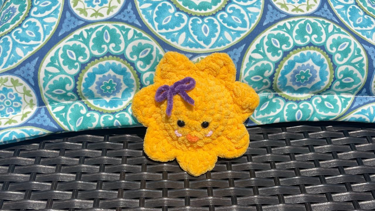 crochet sun plushie