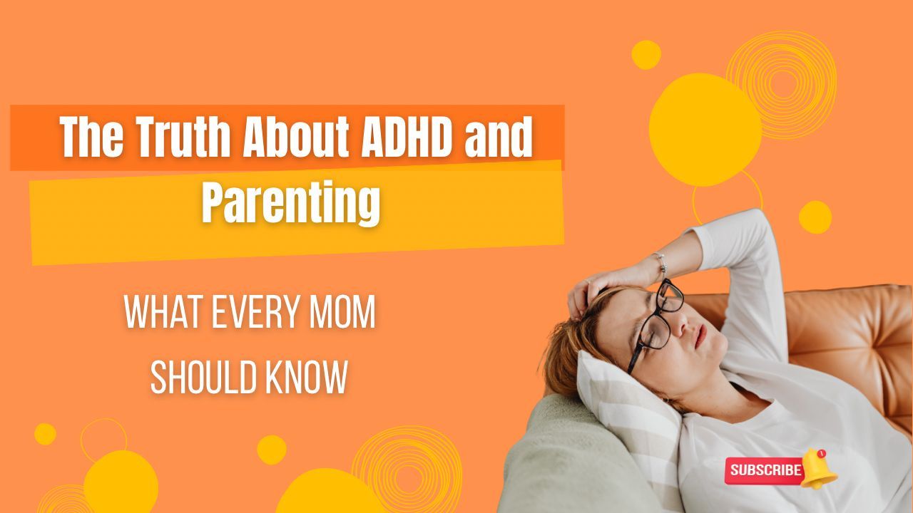 Overwhelmed mom resting on couch representing the truth about ADHD and parenting challenges at home