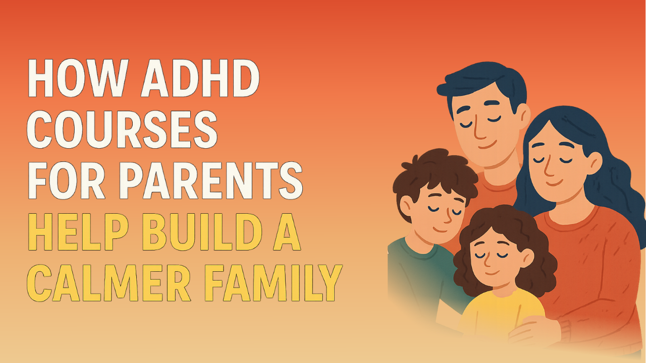 Calm family moment at home → ADHD course helping family create peaceful routines