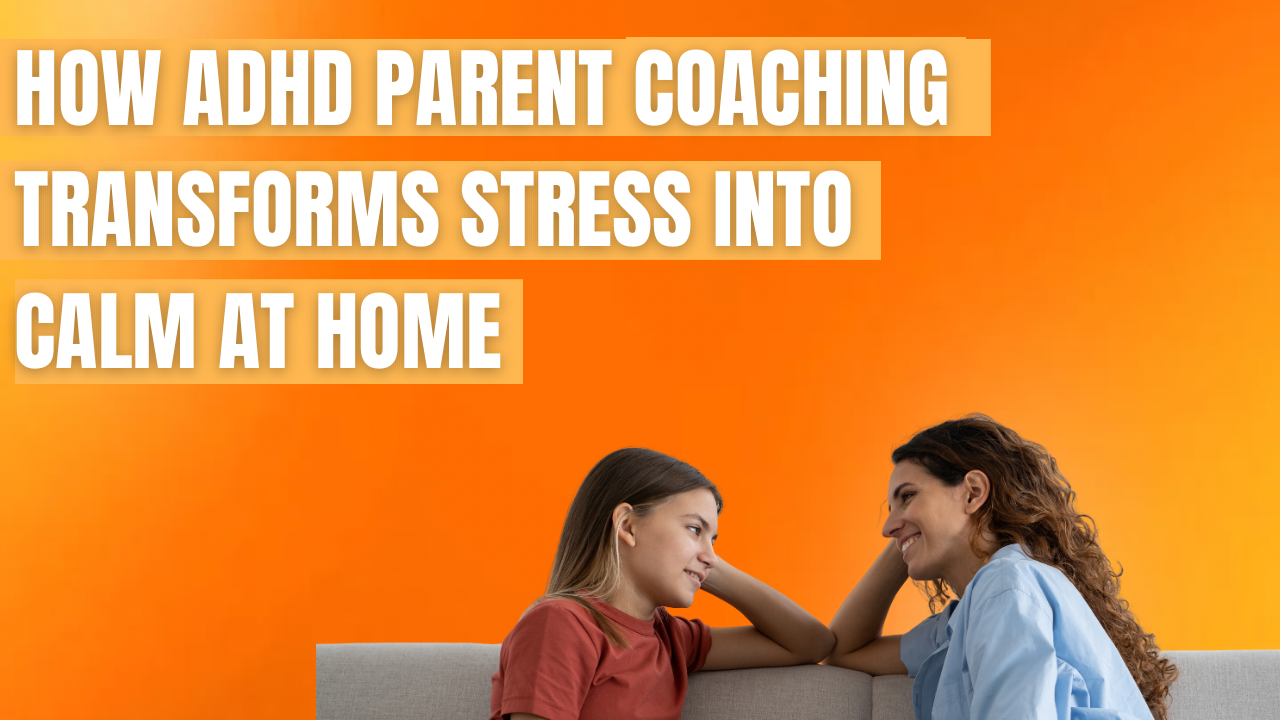Mother and daughter bonding on couch — ADHD parent coaching creating calm at home