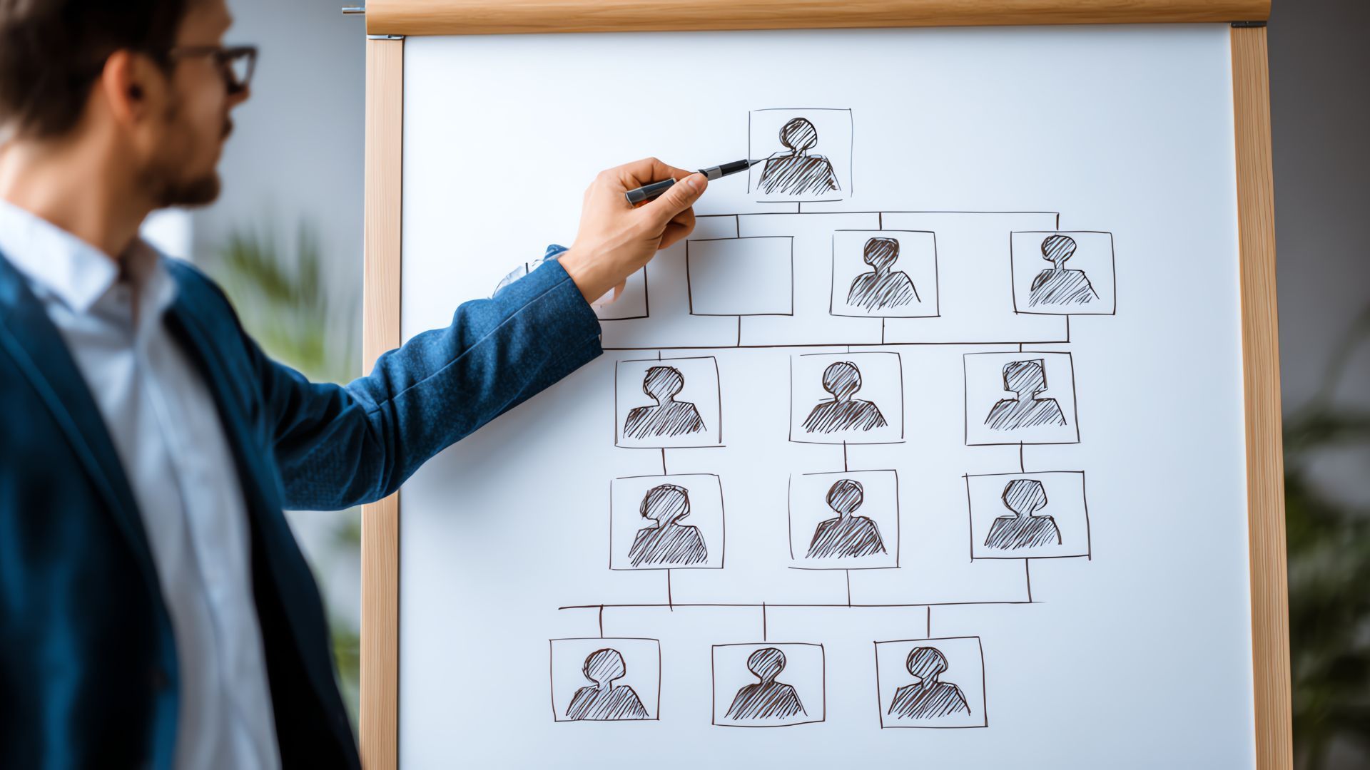 Equipo empresarial colaborando en estrategia de gestión de talento y liderazgo