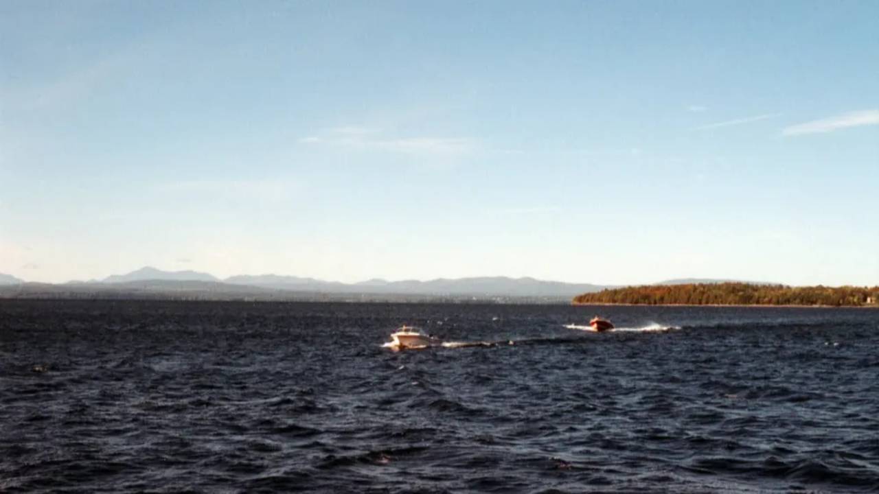 Image of two boats on open ocean