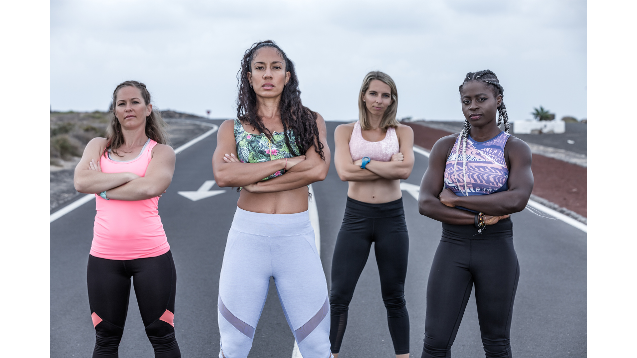 group of physically fit womens