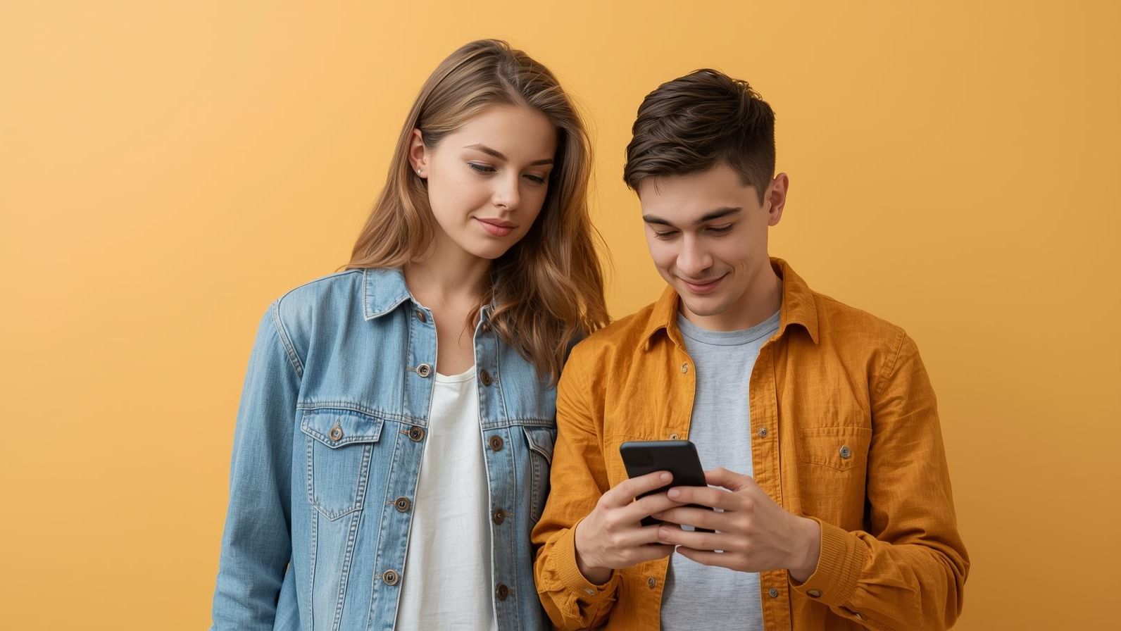 “A parent stands calmly beside a young adult holding a phone, symbolizing supportive boundaries during addiction risk.”